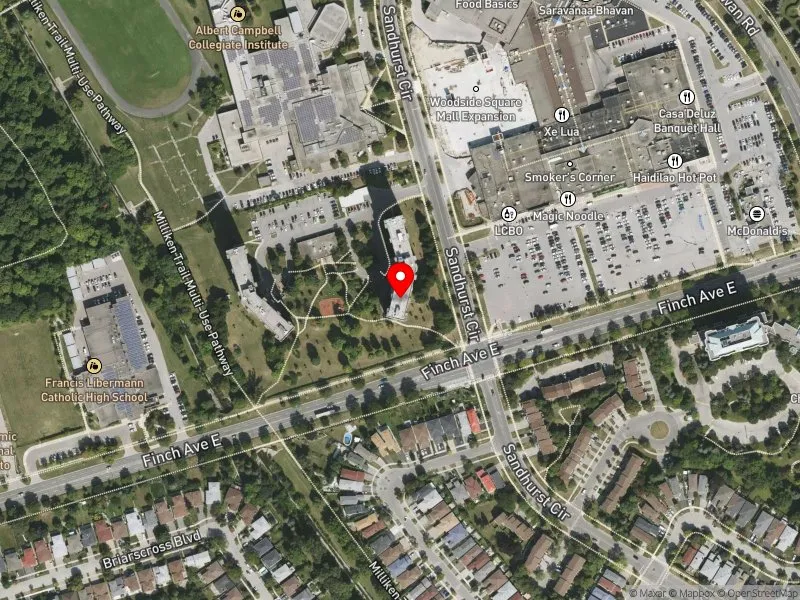 RentSafeTO apartment evaluation satellite view of 1580 SANDHURST CRCL in Scarborough North, Toronto