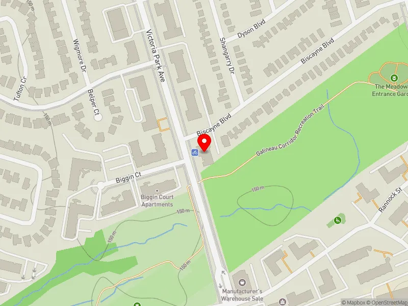 RentSafeTO apartment evaluation map view of 1589 VICTORIA PARK AVE in Scarborough Centre, Toronto