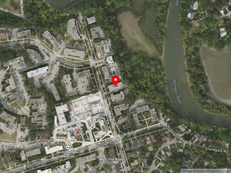 RentSafeTO apartment evaluation satellite view of 159 STEPHEN DR in Etobicoke-Lakeshore, Toronto