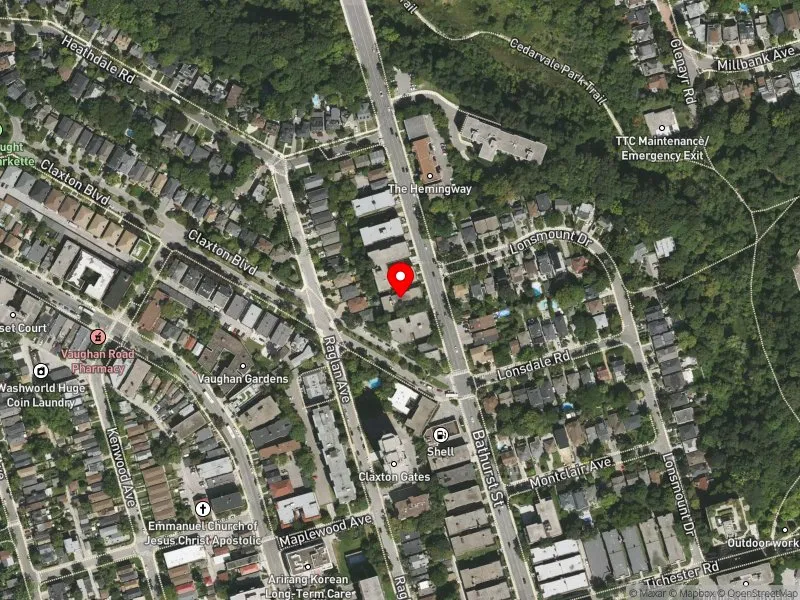 RentSafeTO apartment evaluation satellite view of 1594 BATHURST ST in Toronto-St. Paul's, Toronto