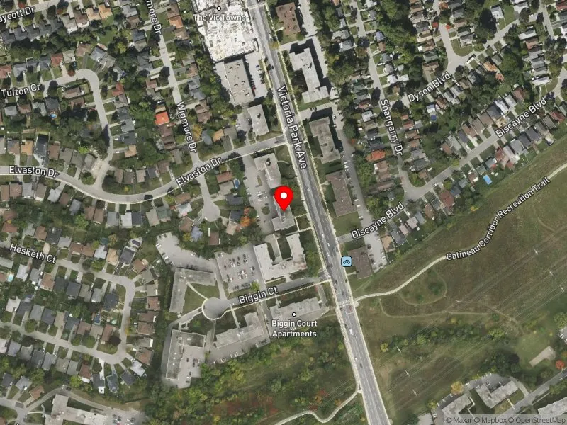 RentSafeTO apartment evaluation satellite view of 1594 VICTORIA PARK AVE in Don Valley East, Toronto