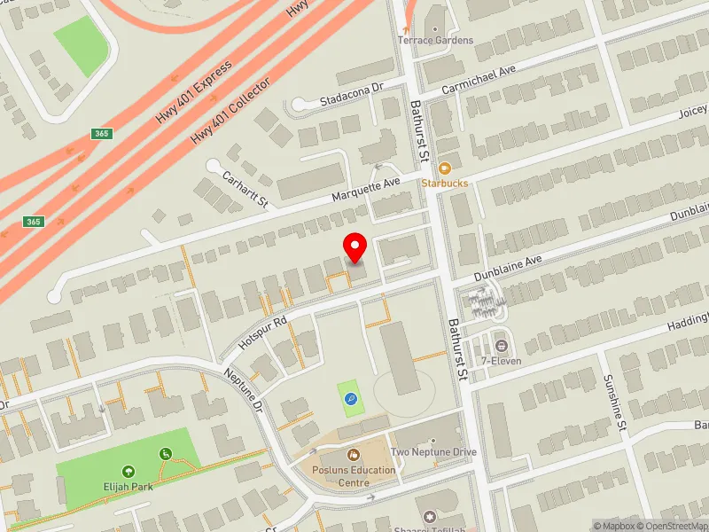 RentSafeTO apartment evaluation map view of 16 HOTSPUR RD in Eglinton-Lawrence, Toronto