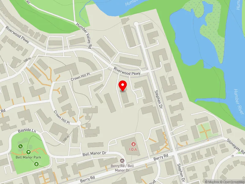 RentSafeTO apartment evaluation map view of 16 RIVERWOOD PKWY in Etobicoke-Lakeshore, Toronto