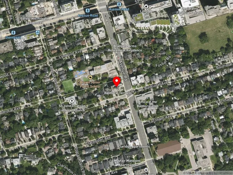 RentSafeTO apartment evaluation satellite view of 160 BALMORAL AVE in Toronto-St. Paul's, Toronto