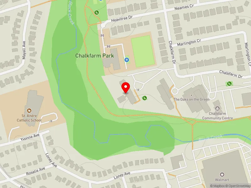 RentSafeTO apartment evaluation map view of 160 CHALKFARM DR in Humber River-Black Creek, Toronto