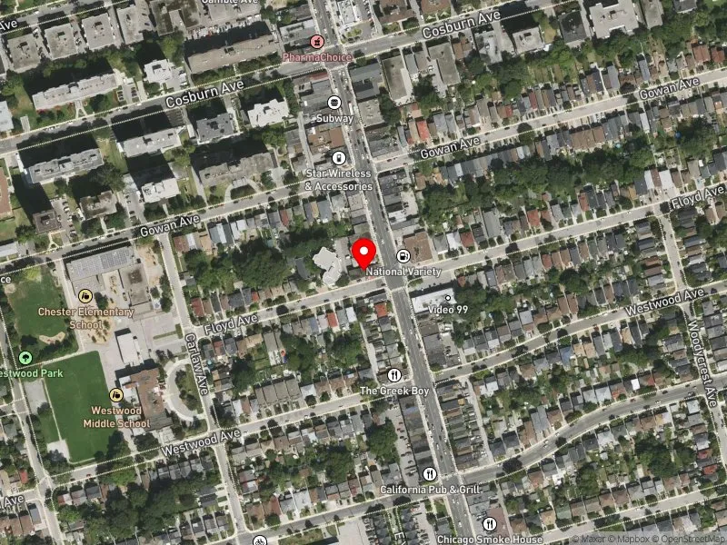 RentSafeTO apartment evaluation satellite view of 160 FLOYD AVE in Toronto-Danforth, Toronto