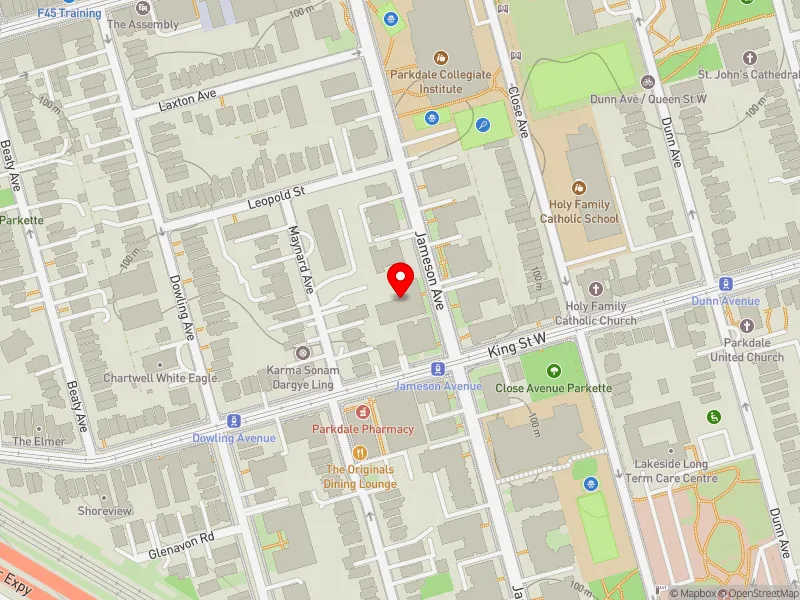 RentSafeTO apartment evaluation map view of 160 JAMESON AVE in Parkdale-High Park, Toronto