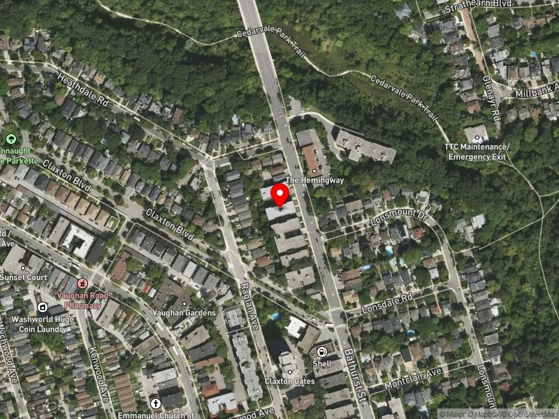 RentSafeTO apartment evaluation satellite view of 1600 BATHURST ST in Toronto-St. Paul's, Toronto