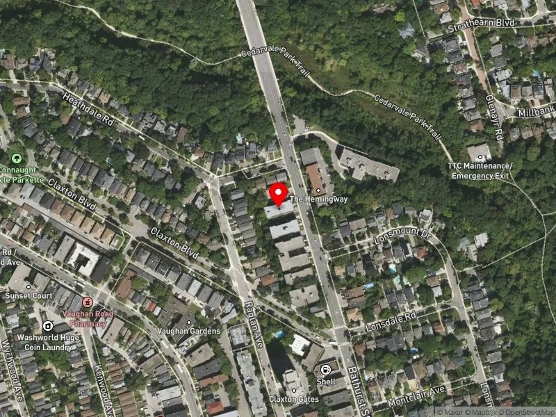 RentSafeTO apartment evaluation satellite view of 1602 BATHURST ST in Toronto-St. Paul's, Toronto