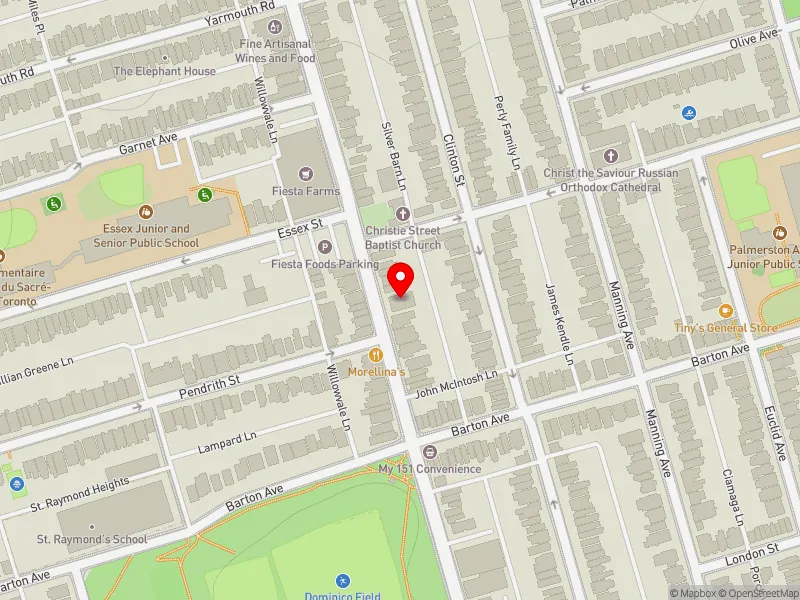 RentSafeTO apartment evaluation map view of 161 CHRISTIE ST in University-Rosedale, Toronto