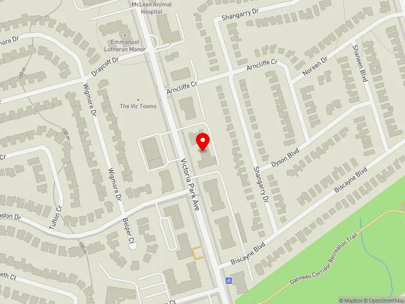 RentSafeTO apartment evaluation map view of 1617 VICTORIA PARK AVE in Scarborough Centre, Toronto