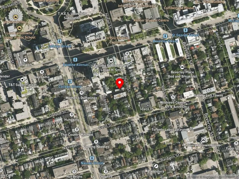 RentSafeTO apartment evaluation satellite view of 162 HURON ST in University-Rosedale, Toronto