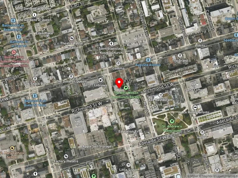 RentSafeTO apartment evaluation satellite view of 163 PORTLAND ST in Spadina-Fort York, Toronto
