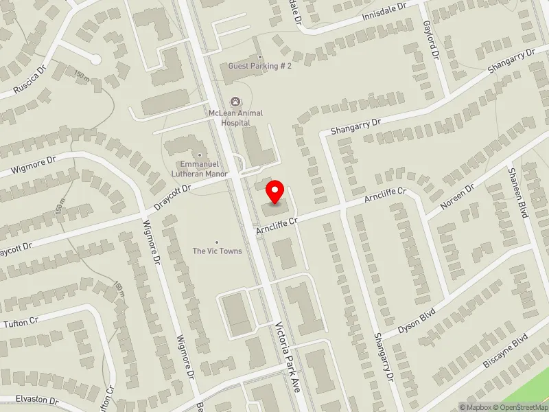 RentSafeTO apartment evaluation map view of 1637 VICTORIA PARK AVE in Scarborough Centre, Toronto