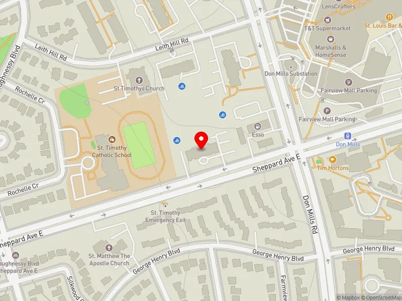 RentSafeTO apartment evaluation map view of 1650 SHEPPARD AVE E in Don Valley North, Toronto