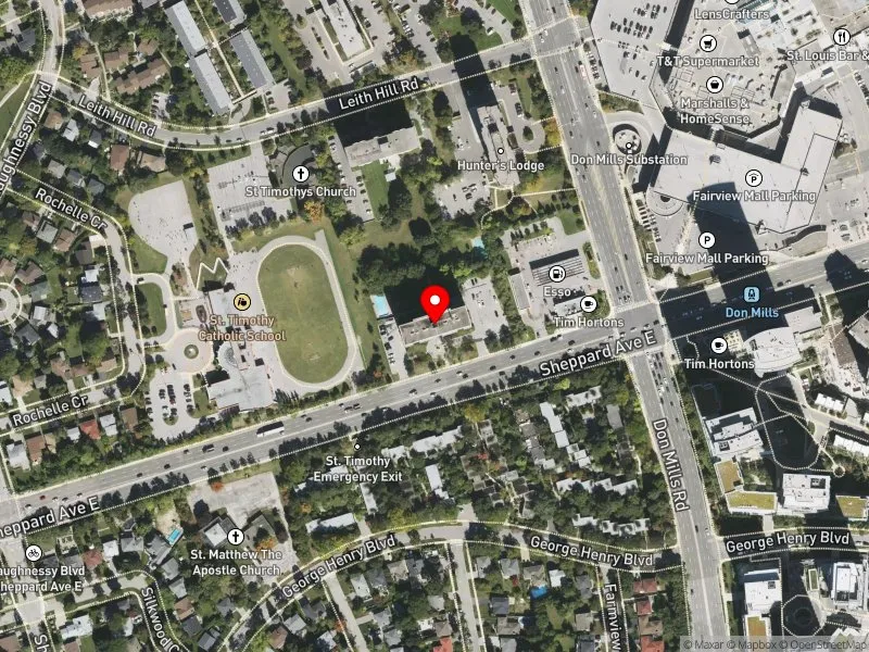 RentSafeTO apartment evaluation satellite view of 1650 SHEPPARD AVE E in Don Valley North, Toronto