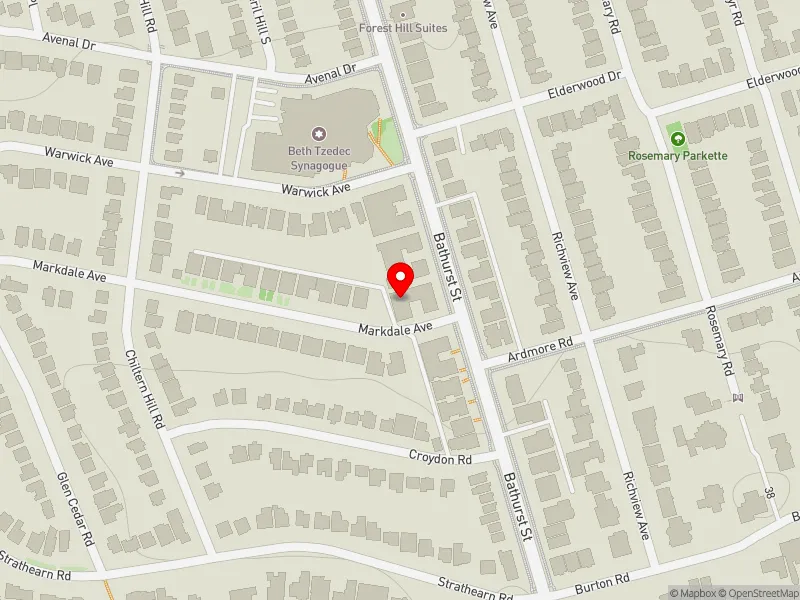 RentSafeTO apartment evaluation map view of 1652 BATHURST ST in Toronto-St. Paul's, Toronto