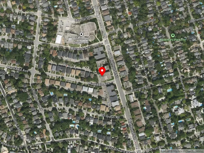 RentSafeTO apartment evaluation satellite view of 1652 BATHURST ST in Toronto-St. Paul's, Toronto