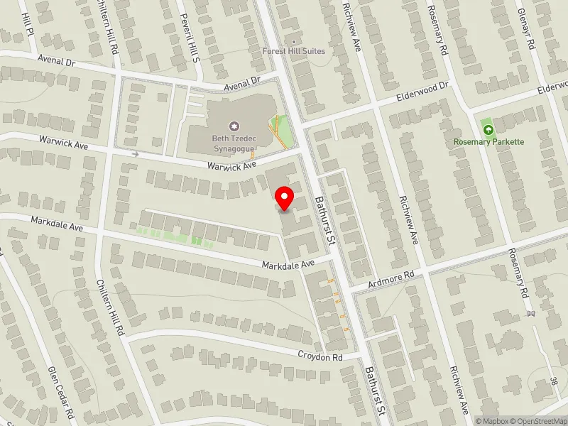 RentSafeTO apartment evaluation map view of 1654 BATHURST ST in Toronto-St. Paul's, Toronto