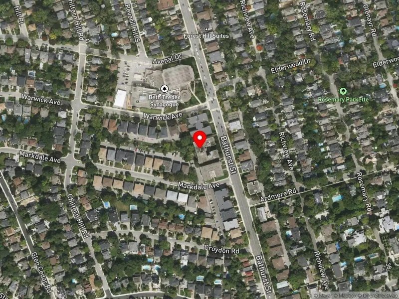 RentSafeTO apartment evaluation satellite view of 1654 BATHURST ST in Toronto-St. Paul's, Toronto
