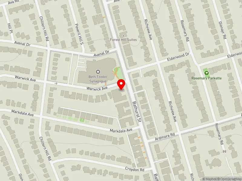 RentSafeTO apartment evaluation map view of 1660 BATHURST ST in Toronto-St. Paul's, Toronto