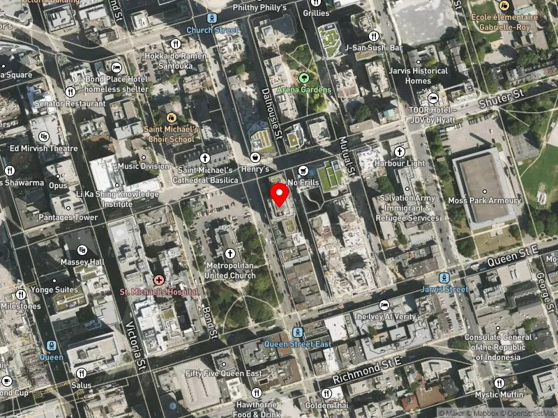 RentSafeTO apartment evaluation satellite view of 167 CHURCH ST in Toronto Centre, Toronto