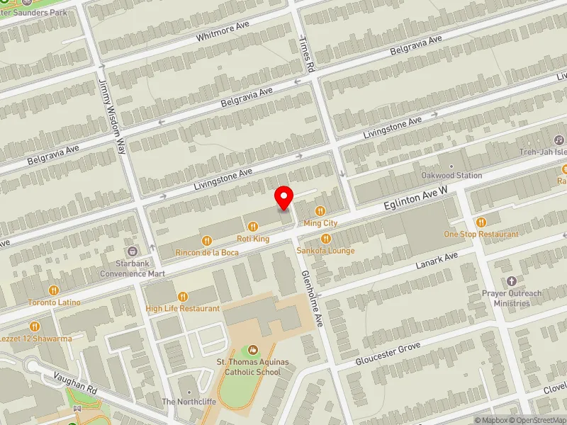 RentSafeTO apartment evaluation map view of 1674 EGLINTON AVE W in Eglinton-Lawrence, Toronto
