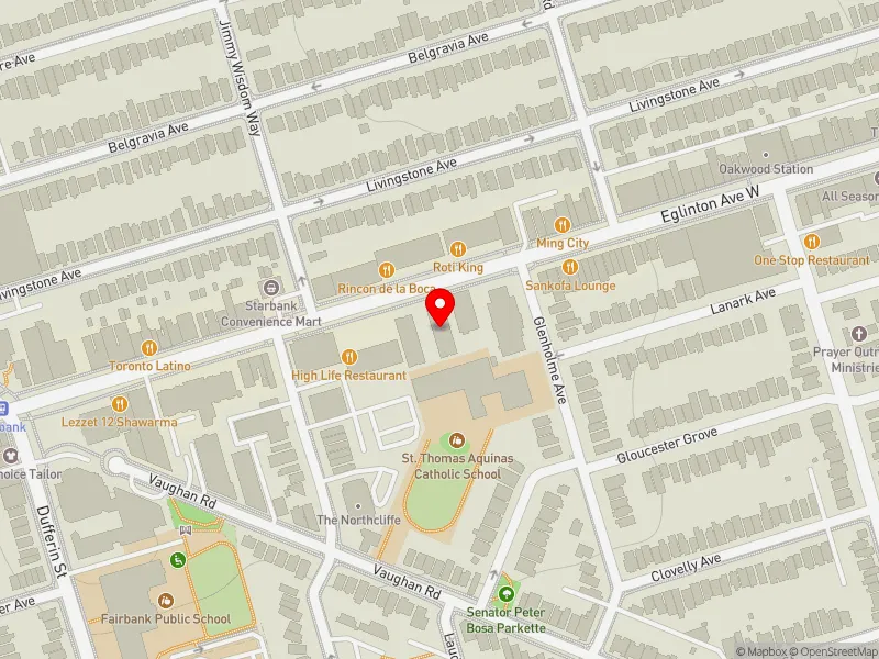 RentSafeTO apartment evaluation map view of 1675 EGLINTON AVE W in Toronto-St. Paul's, Toronto