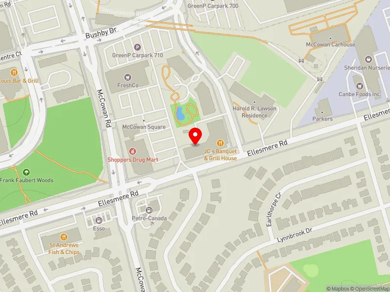 RentSafeTO apartment evaluation map view of 1680 ELLESMERE RD in Scarborough-Guildwood, Toronto