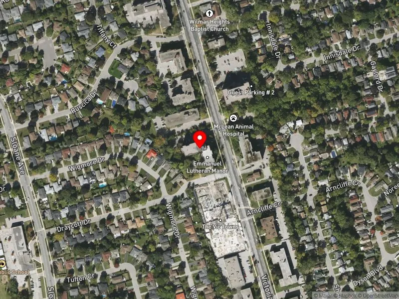 RentSafeTO apartment evaluation satellite view of 1684 VICTORIA PARK AVE in Don Valley East, Toronto
