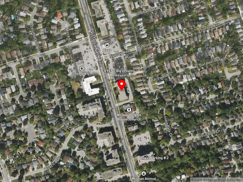 RentSafeTO apartment evaluation satellite view of 1689 VICTORIA PARK AVE in Scarborough Centre, Toronto