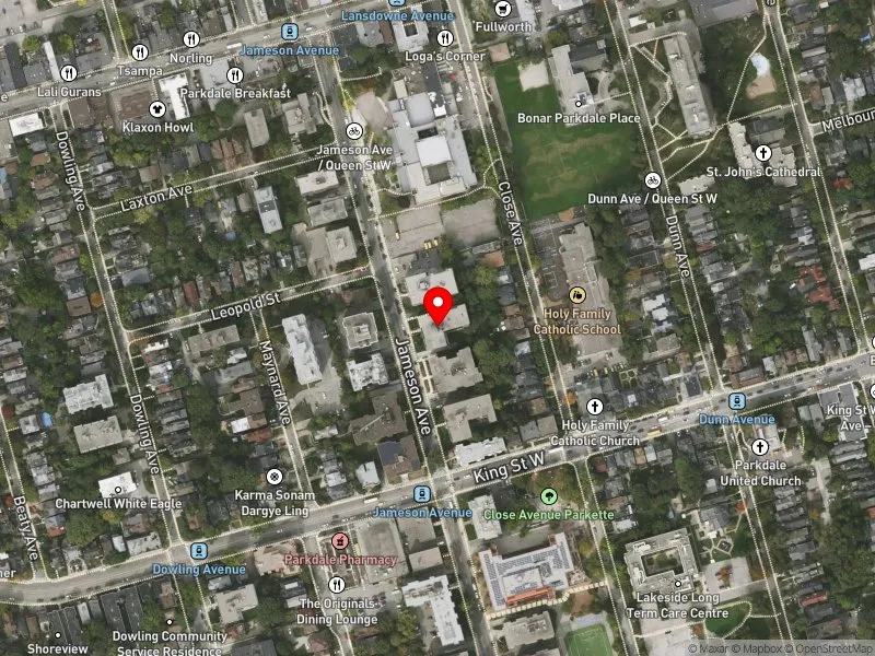 RentSafeTO apartment evaluation satellite view of 169 JAMESON AVE in Parkdale-High Park, Toronto