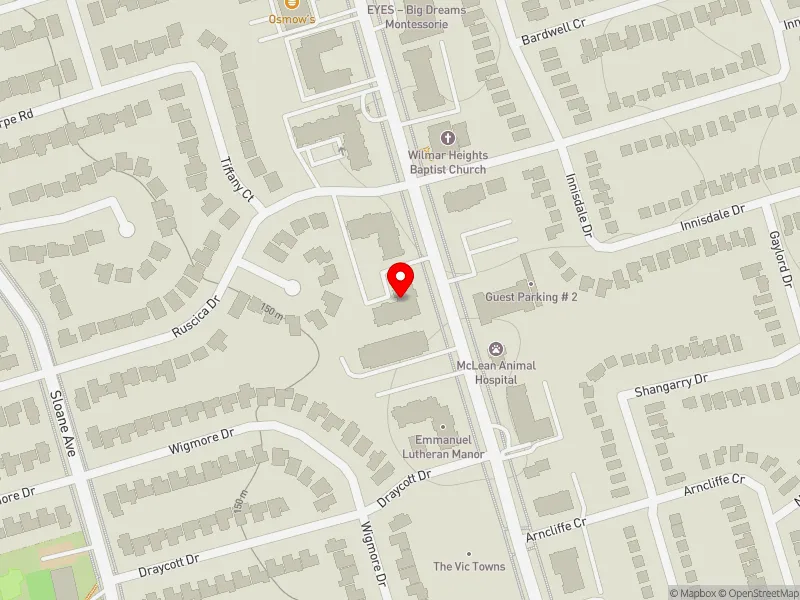 RentSafeTO apartment evaluation map view of 1698 VICTORIA PARK AVE in Don Valley East, Toronto