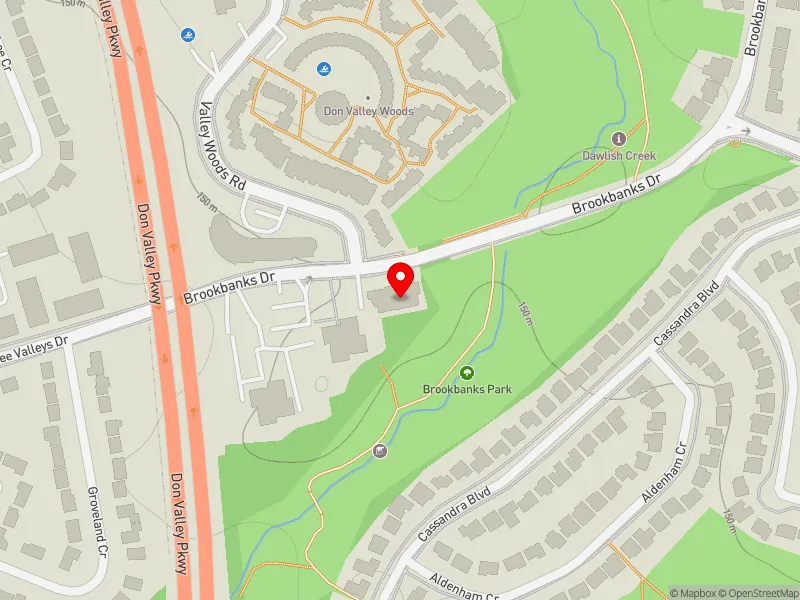 RentSafeTO apartment evaluation map view of 17 BROOKBANKS DR in Don Valley East, Toronto