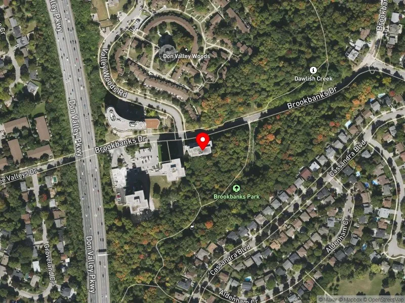 RentSafeTO apartment evaluation satellite view of 17 BROOKBANKS DR in Don Valley East, Toronto