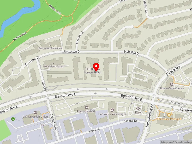 RentSafeTO apartment evaluation map view of 17 ECCLESTON DR in Don Valley East, Toronto