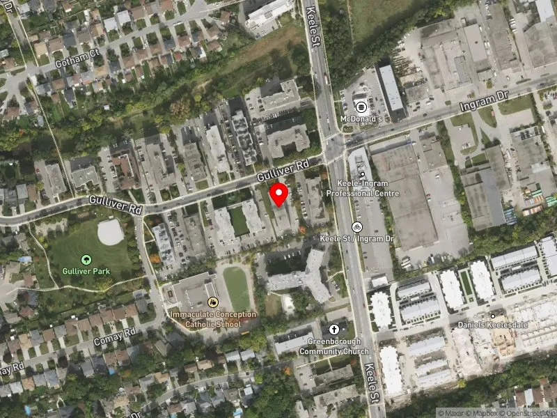 RentSafeTO apartment evaluation satellite view of 17 GULLIVER RD in York South-Weston, Toronto