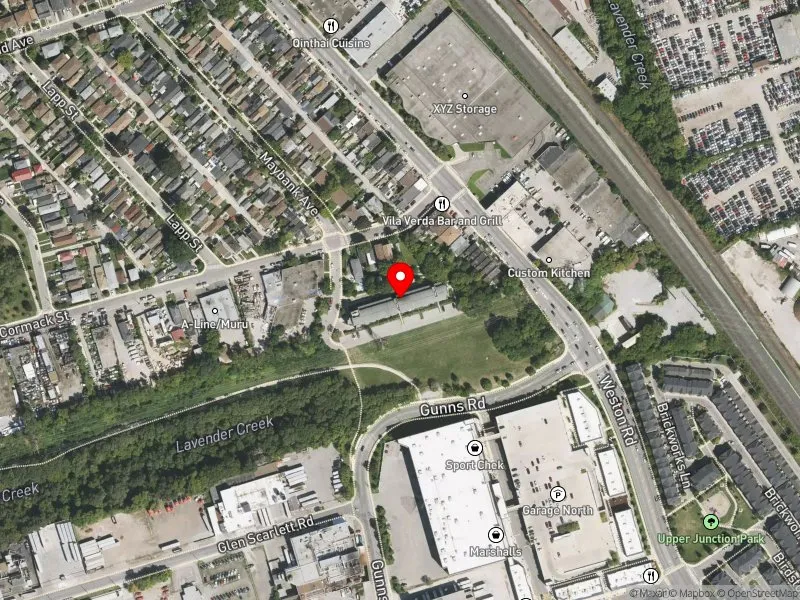 RentSafeTO apartment evaluation satellite view of 17 MC CORMACK ST in York South-Weston, Toronto