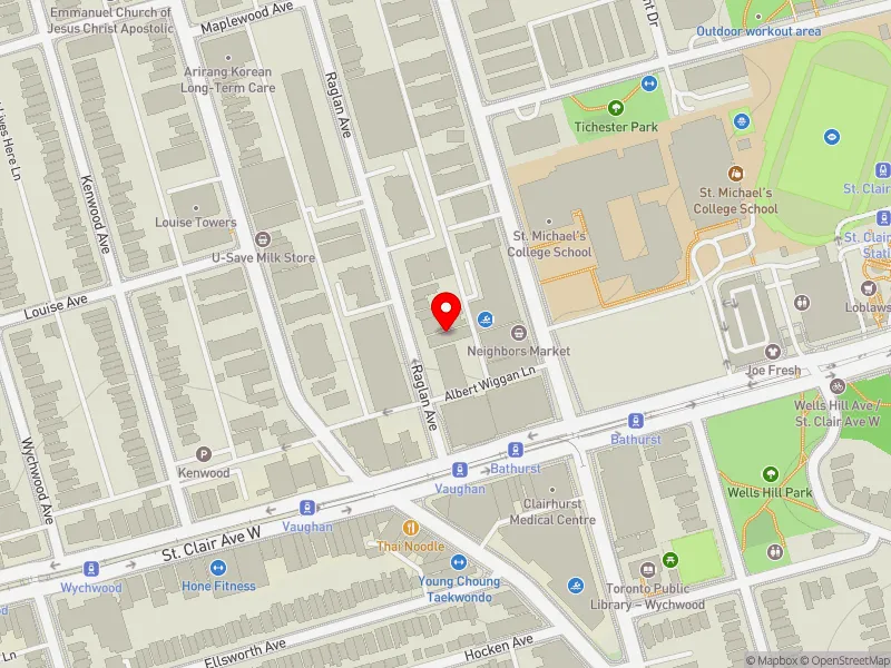 RentSafeTO apartment evaluation map view of 17 RAGLAN AVE in Toronto-St. Paul's, Toronto