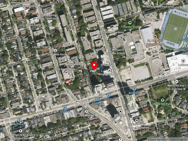 RentSafeTO apartment evaluation satellite view of 17 RAGLAN AVE in Toronto-St. Paul's, Toronto