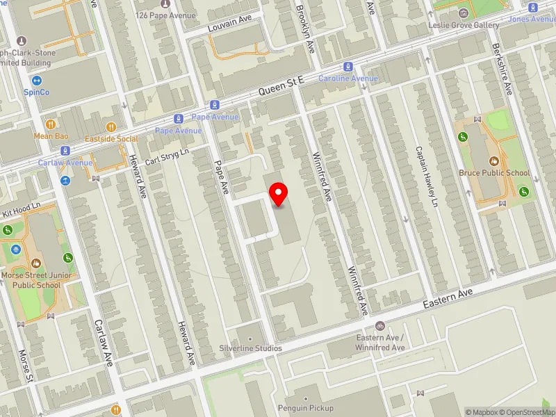 RentSafeTO apartment evaluation map view of 17 RENWICK CRES in Toronto-Danforth, Toronto