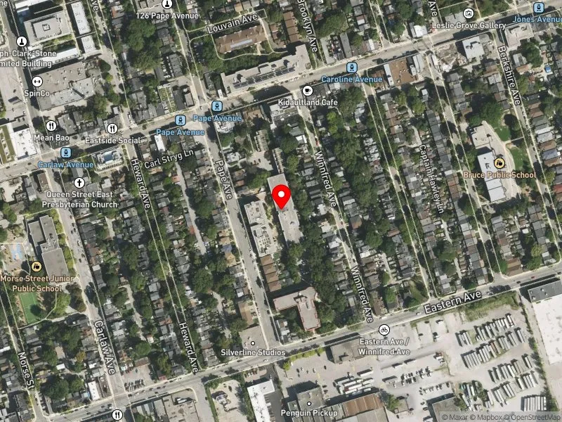 RentSafeTO apartment evaluation satellite view of 17 RENWICK CRES in Toronto-Danforth, Toronto