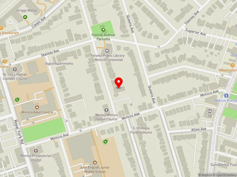 RentSafeTO apartment evaluation map view of 17 STATION RD in Etobicoke-Lakeshore, Toronto