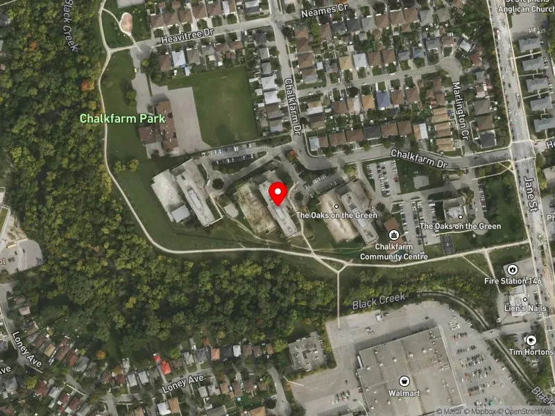 RentSafeTO apartment evaluation satellite view of 170 CHALKFARM DR in Humber River-Black Creek, Toronto