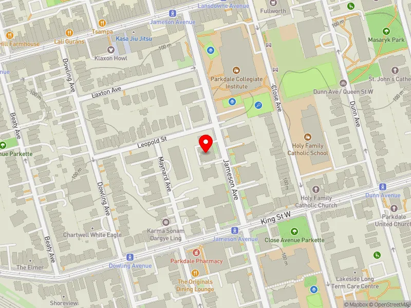 RentSafeTO apartment evaluation map view of 170 JAMESON AVE in Parkdale-High Park, Toronto