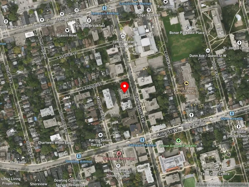 RentSafeTO apartment evaluation satellite view of 170 JAMESON AVE in Parkdale-High Park, Toronto