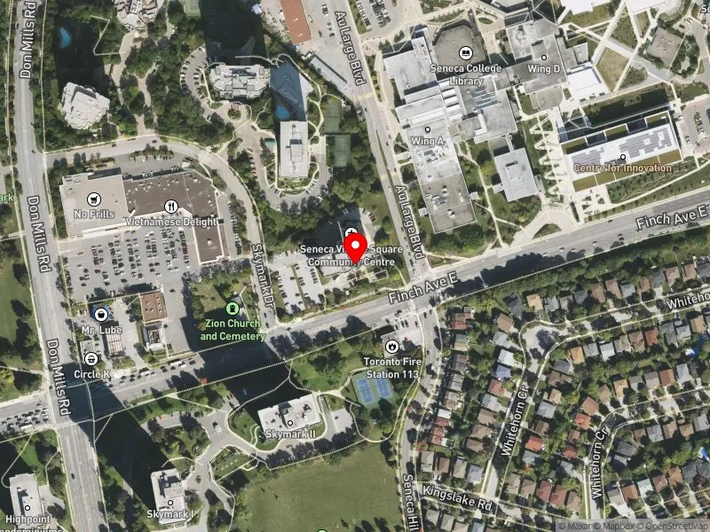 RentSafeTO apartment evaluation satellite view of 1700 FINCH AVE E in Don Valley North, Toronto