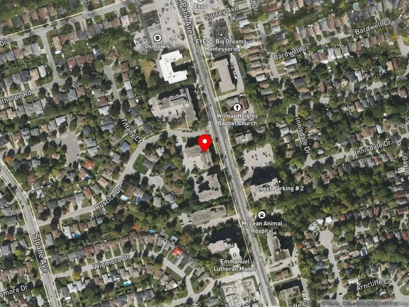 RentSafeTO apartment evaluation satellite view of 1700 VICTORIA PARK AVE in Don Valley East, Toronto