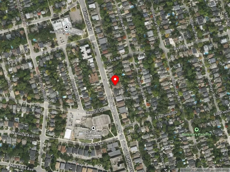 RentSafeTO apartment evaluation satellite view of 1701 BATHURST ST in Toronto-St. Paul's, Toronto