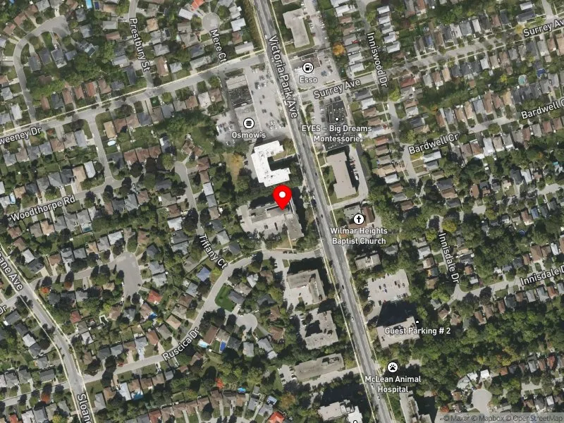 RentSafeTO apartment evaluation satellite view of 1704 VICTORIA PARK AVE in Don Valley East, Toronto